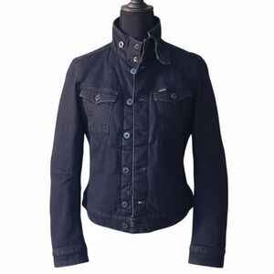 G Star RAW Women Arc Pilot 3D Padded Jacket Dark Wash Denim XS Small NWT $210